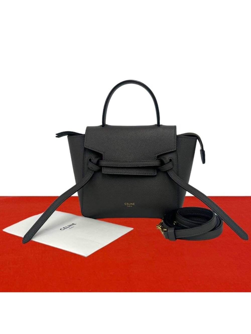 Celine Belt Bag Pico Leather 2-Way Mini Tote Gray